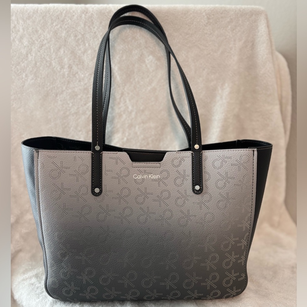Calvin Klein Black and Gray Tote Bag